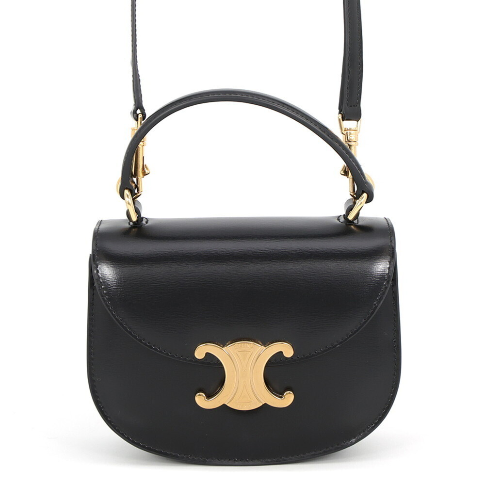Celine Triomphe Mini Buzas Calf Leather Handbag 10L063 CELINE 2-way Shoulder ...